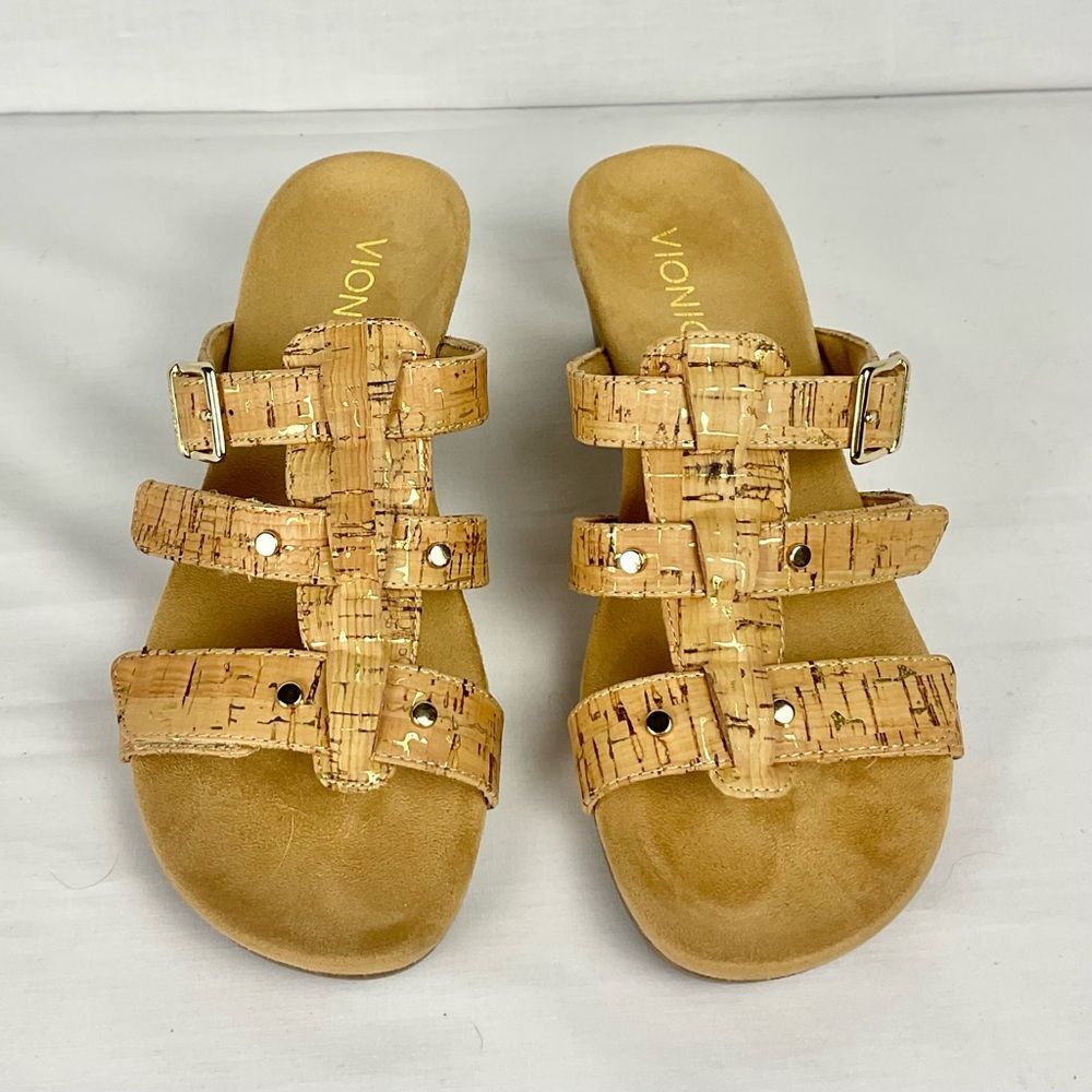 Vionic Radia Wedge Slide Sandals Sz 6 Comfort Cork